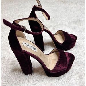 Steve Madden Gonzo Burgundy Block Heels Size 7.5